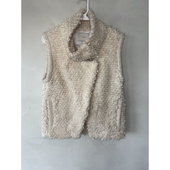 $420 IRO Woman’s Cream Shaggy Caty Carleen Vest Jacket Size 40 8 medium - Picture 1 of 5